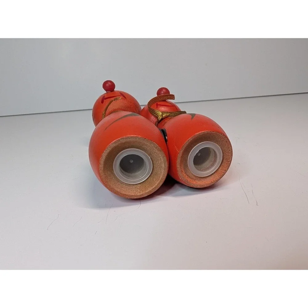 Anthropomorphic Salt Pepper Shakers Orange Wood Magnetic Vintage‎ 1950-60s Japan